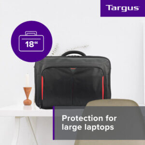 TARGUS CN418EU Classic + 17-18″ Clamshell Laptop Bag Black/Red