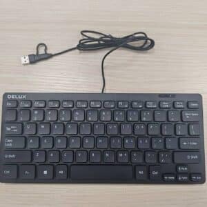 מקלדת מיני קטנה 30 ס"מ אנגלית עברית צבע שחור    USB TYPE-C DLK-K310U